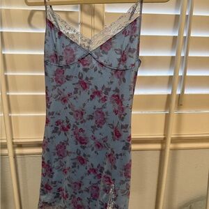 Urban Outfitters Floral Lace Mini Dress - Blue and Pink